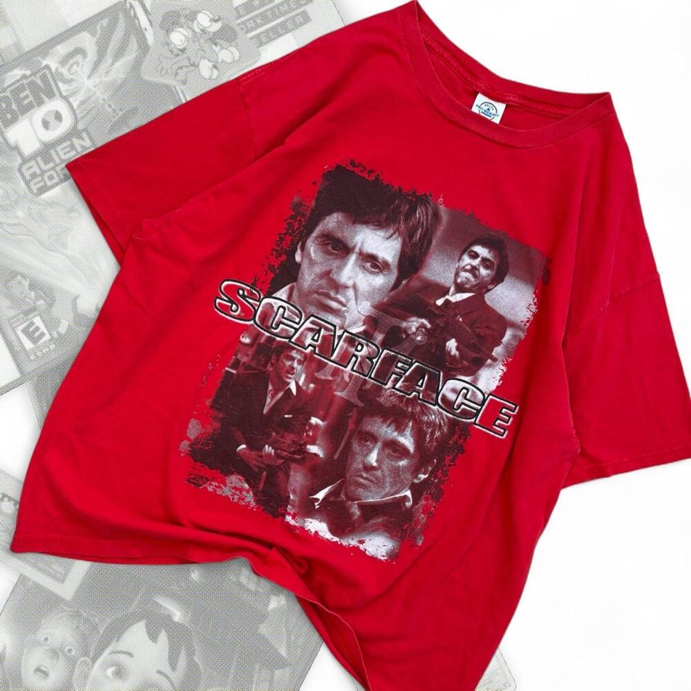 Vintage Y2K Black & Red Scarface Movie Promo Graphic Tee